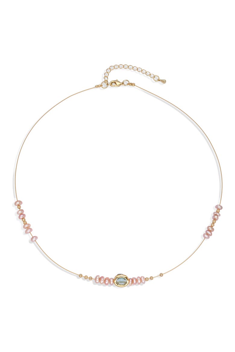 Eleanor Oval Freshwater Pearl Necklace, Alternate, color, GOLD