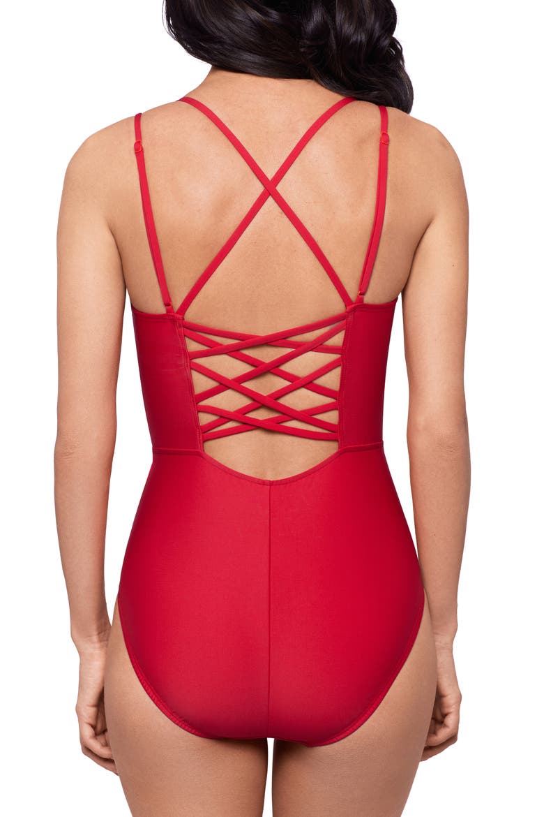 SigourneyUnderwire One-Piece Swimsuit, Alternate, color, MARS