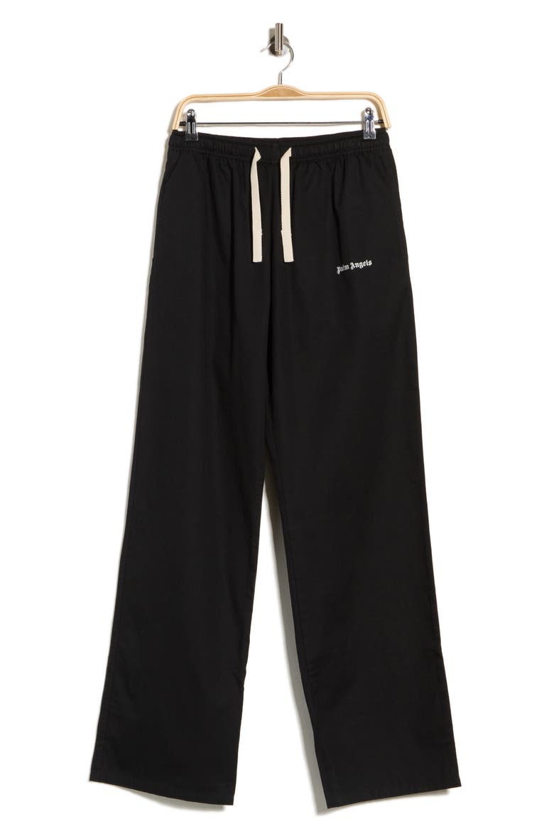 Wide Leg Drawstring Pants, Main, color, BLACK/WHITE