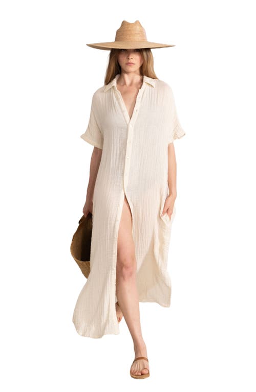 Gottex Beach Life Resort Swim Cover Up Kaftan Full Btn In Natural