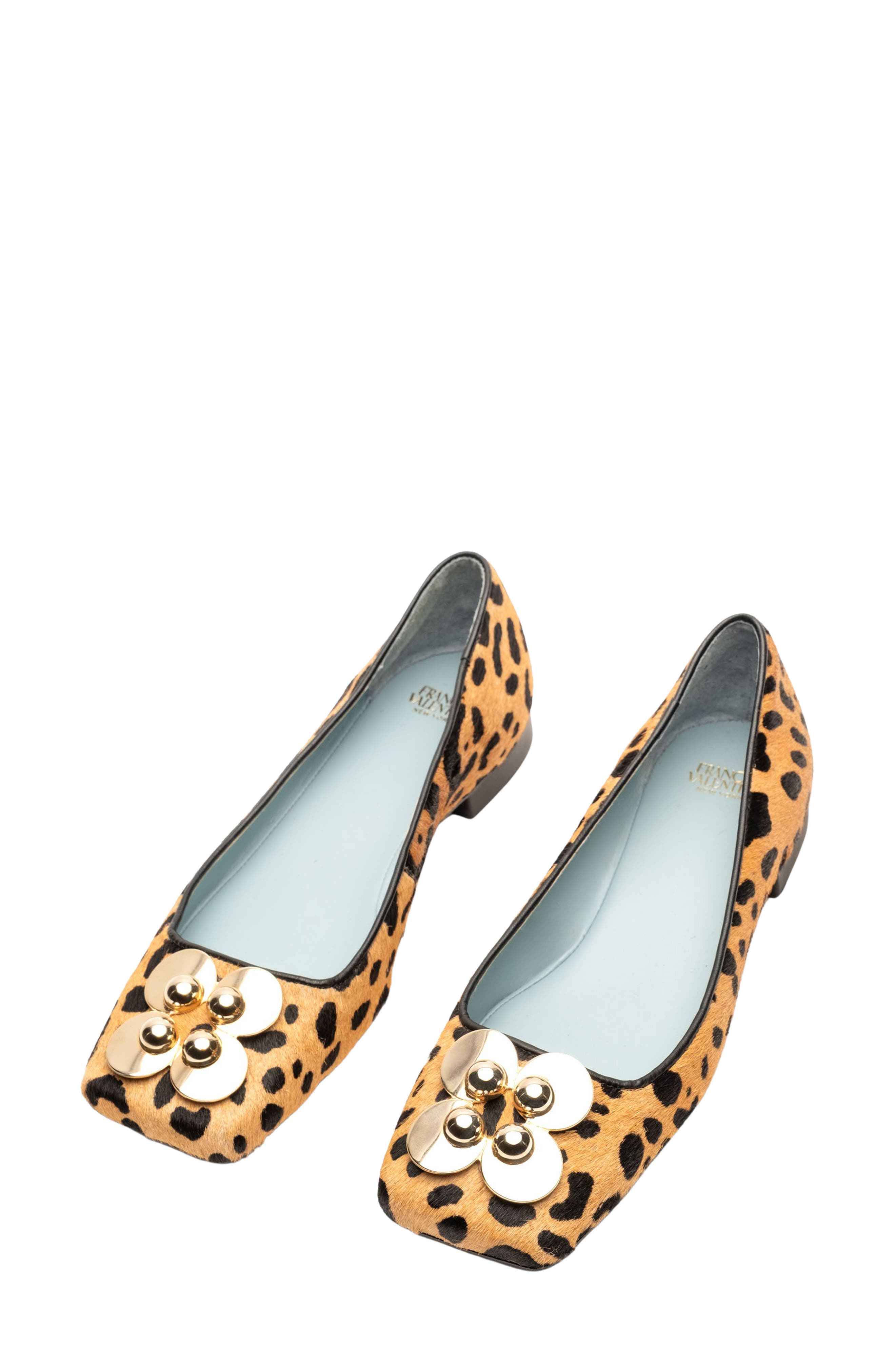 Frances Valentine Genuine Calf Hair Square Toe Ballet Flat, Alternate, color, 