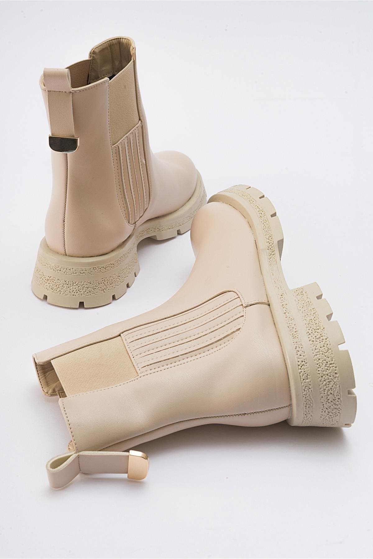 Sofia Chelsea Boot, Alternate, color, Beige Faux Leather