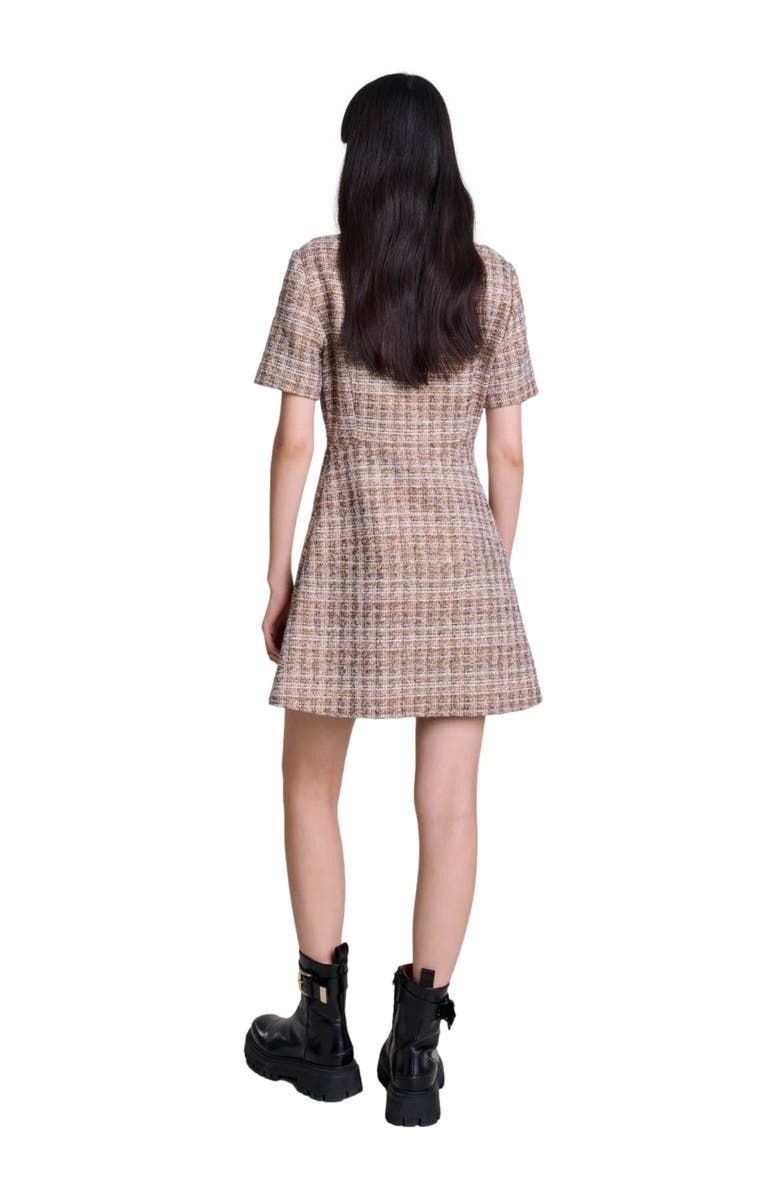 maje Short tweed dress, Alternate, color, 