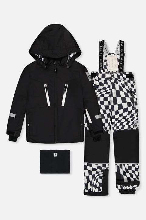 Teknik Checkered Hood Jacket & Reinforced Pants Two Piece Snowsuit
