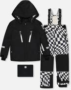 Deux par Deux Teknik Checkered Hood Jacket & Reinforced Pants Two Piece Snowsuit