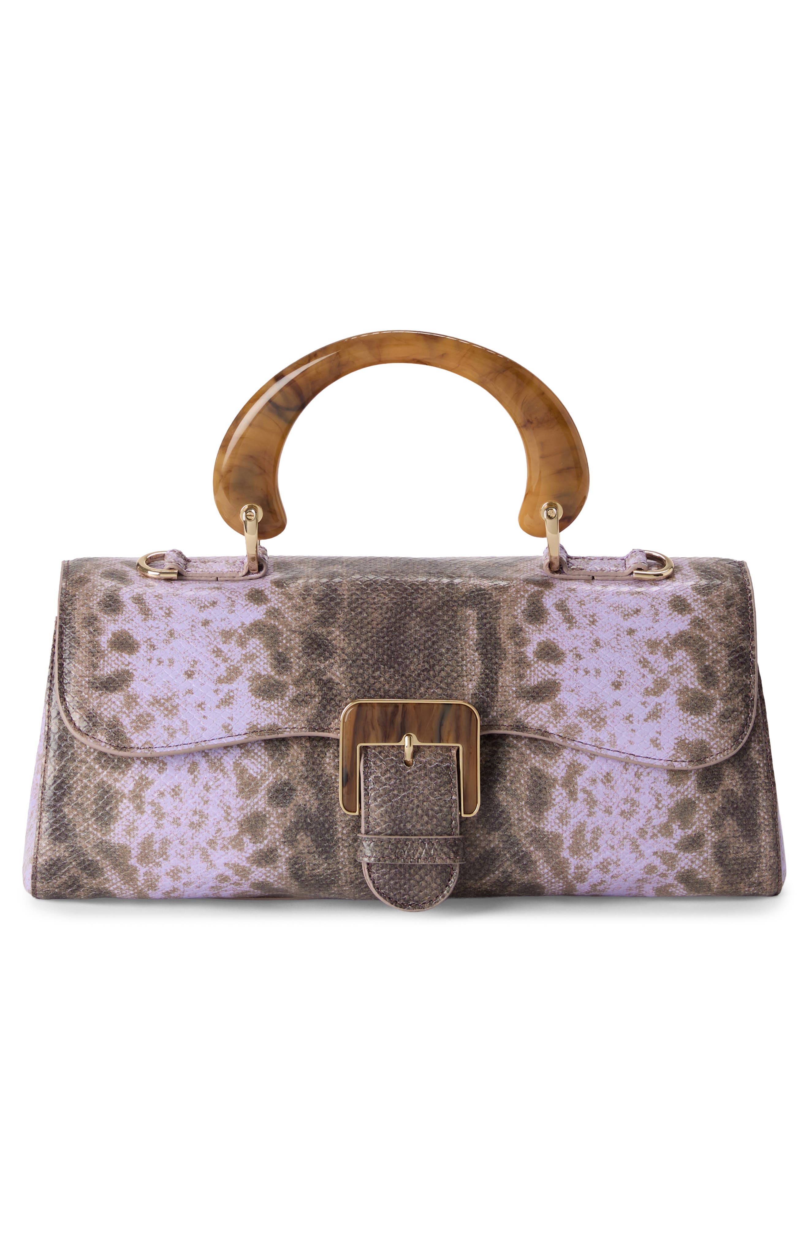 Brahmin Dayan Snakeskin Embossed Leather Satchel, Alternate, color, Sheer Lavender