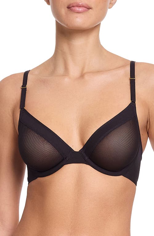 Hanky Panky Underwire Unlined Mesh Plunge Bra In Black