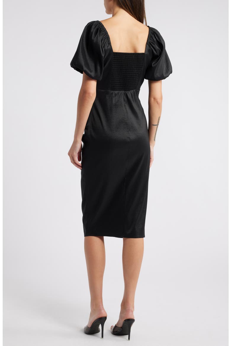 Ruched Sheath Dress, Alternate, color, BLACK