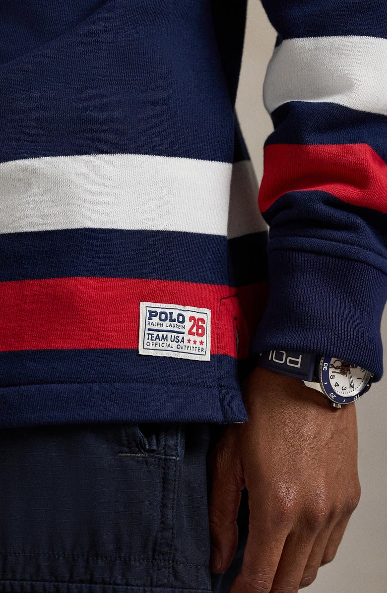 Polo Ralph Lauren Team USA Fleece Rugby Shirt, Alternate, color, Refined Navy Multi