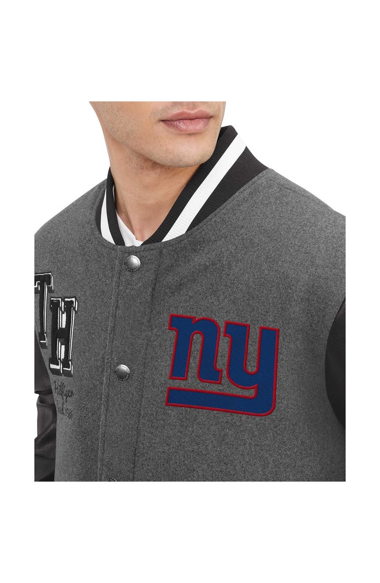Tommy Hilfiger Men's Tommy Hilfiger  Heather Gray/Black New York Giants Gunner Full-Zip Varsity Jacket, Alternate, color, Heather Gray