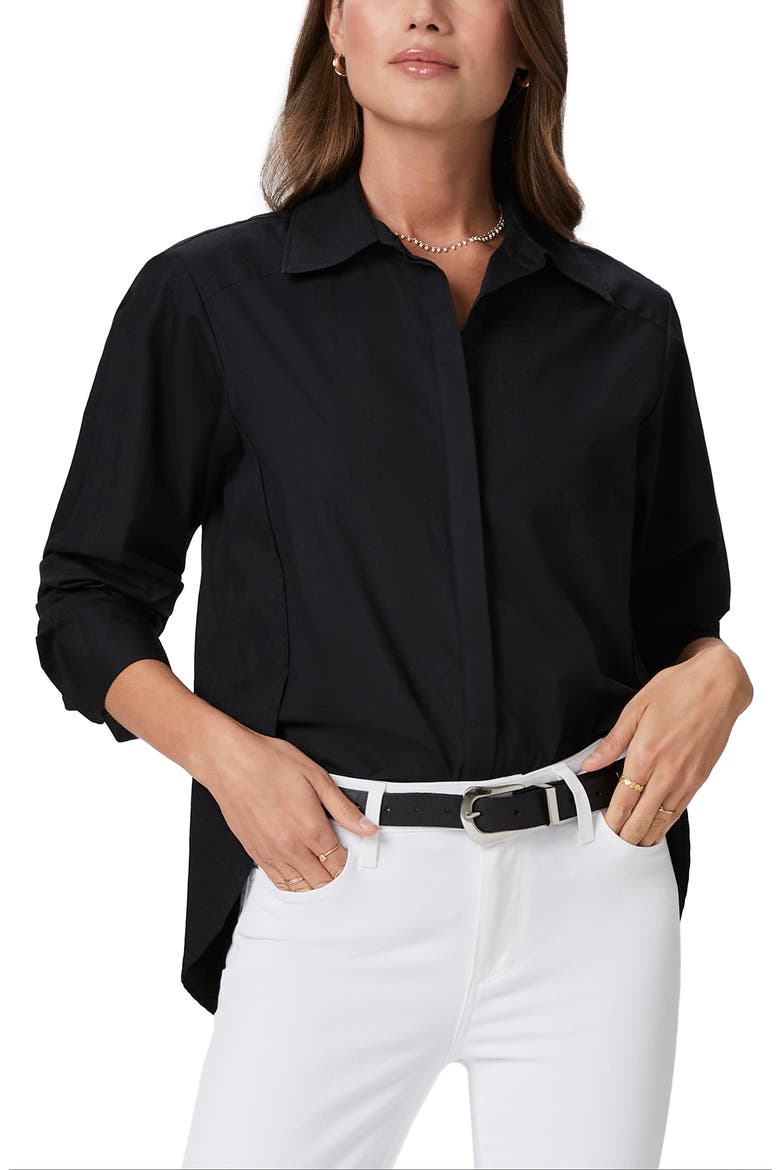 Clemence Button-Up Shirt, Alternate, color, BLACK