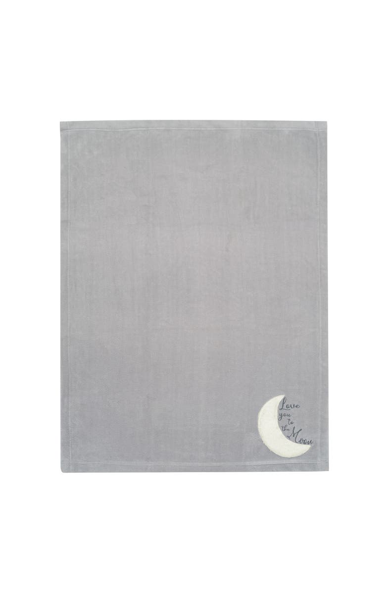 Lambs & Ivy Goodnight Moon Appliqued and Embroidered Fleece Baby Blanket, Alternate, color, Gray