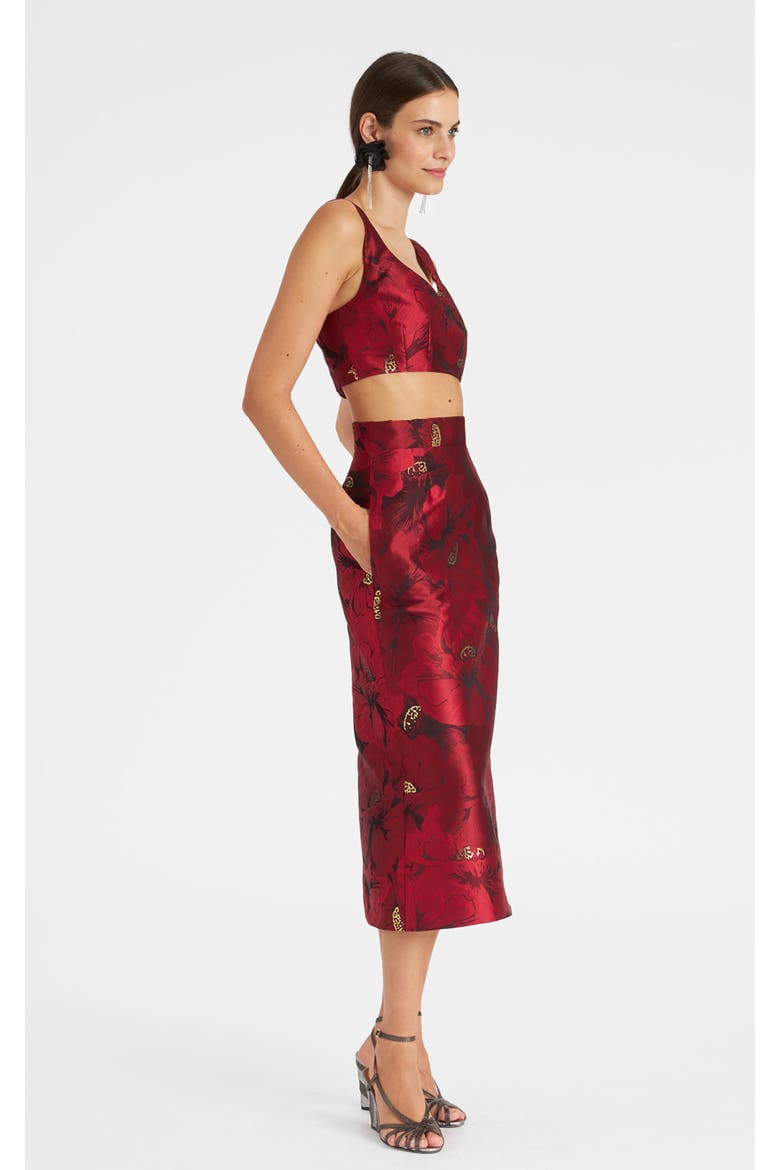 Baia Crop Top Jacquard Ruby Red, Alternate, color, Jacquard Ruby Red
