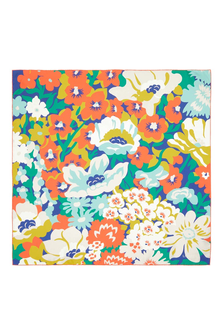 Lord Thorpe Silk Square Scarf, Main, color, ORANGE