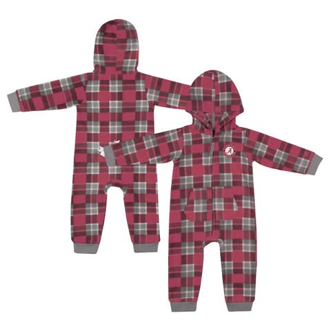 Infant Colosseum  Crimson Alabama Crimson Tide Full-Zip Plaid Hoodie Long Sleeve Jumper