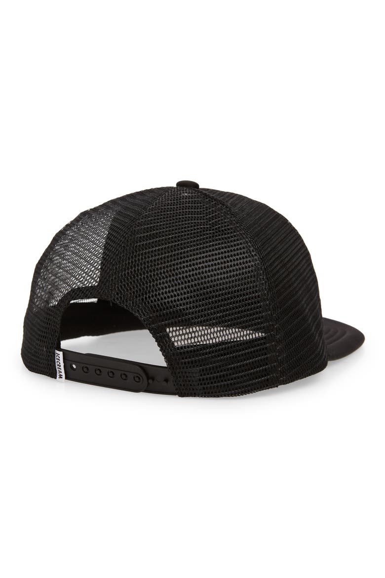Logo Badge Trucker Hat, Alternate, color, BLACK