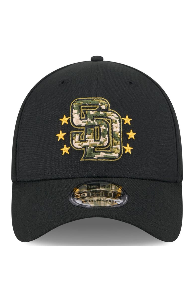 New Era Men's New Era Black San Diego Padres 2024 Armed Forces Day 39THIRTY Flex Hat, Alternate, color, Black