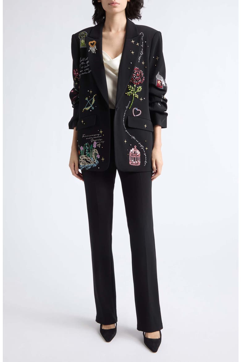 Starry Scribbles Kelsa Blazer, Alternate, color, BLACK/ MULTI