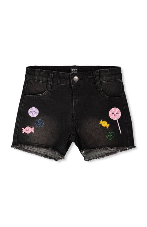 Candy and Lollipop Embroidery Denim Shorts (Toddler, Little Kid & Big Kid)