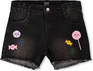 Deux par Deux Candy and Lollipop Embroidery Denim Shorts