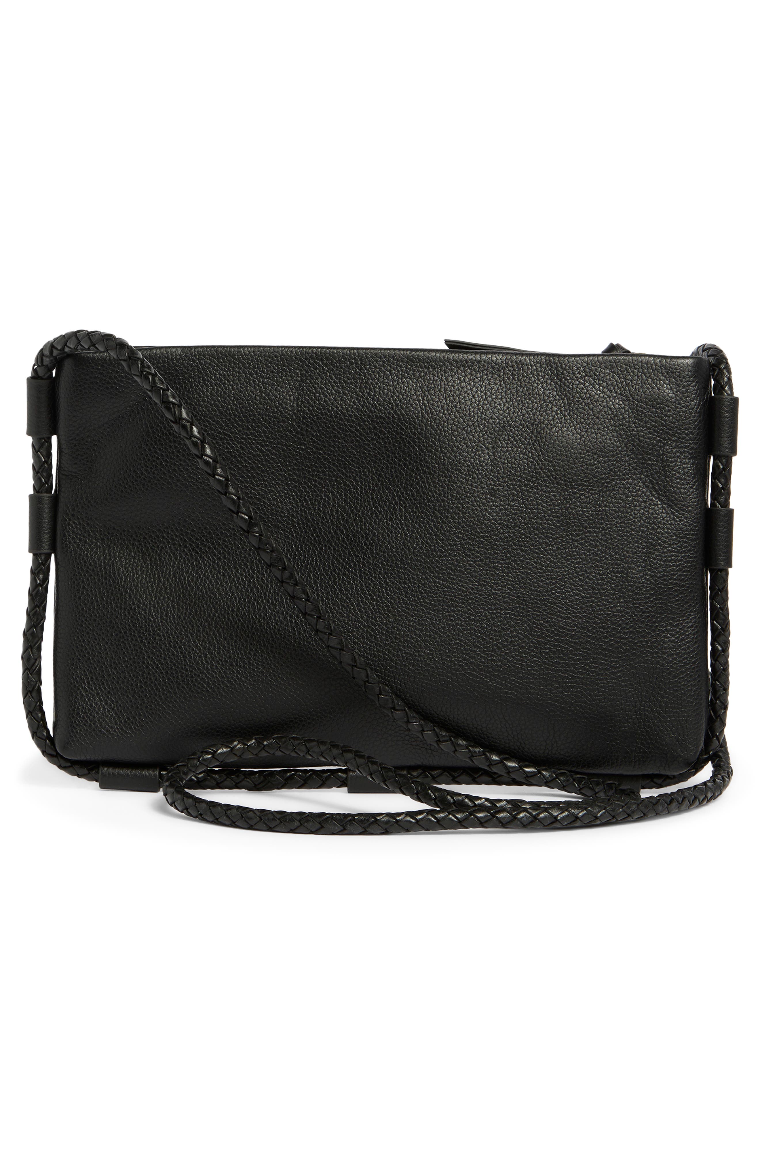 Lucky Brand Zila Leather Crossbody Bag, Alternate, color, Black