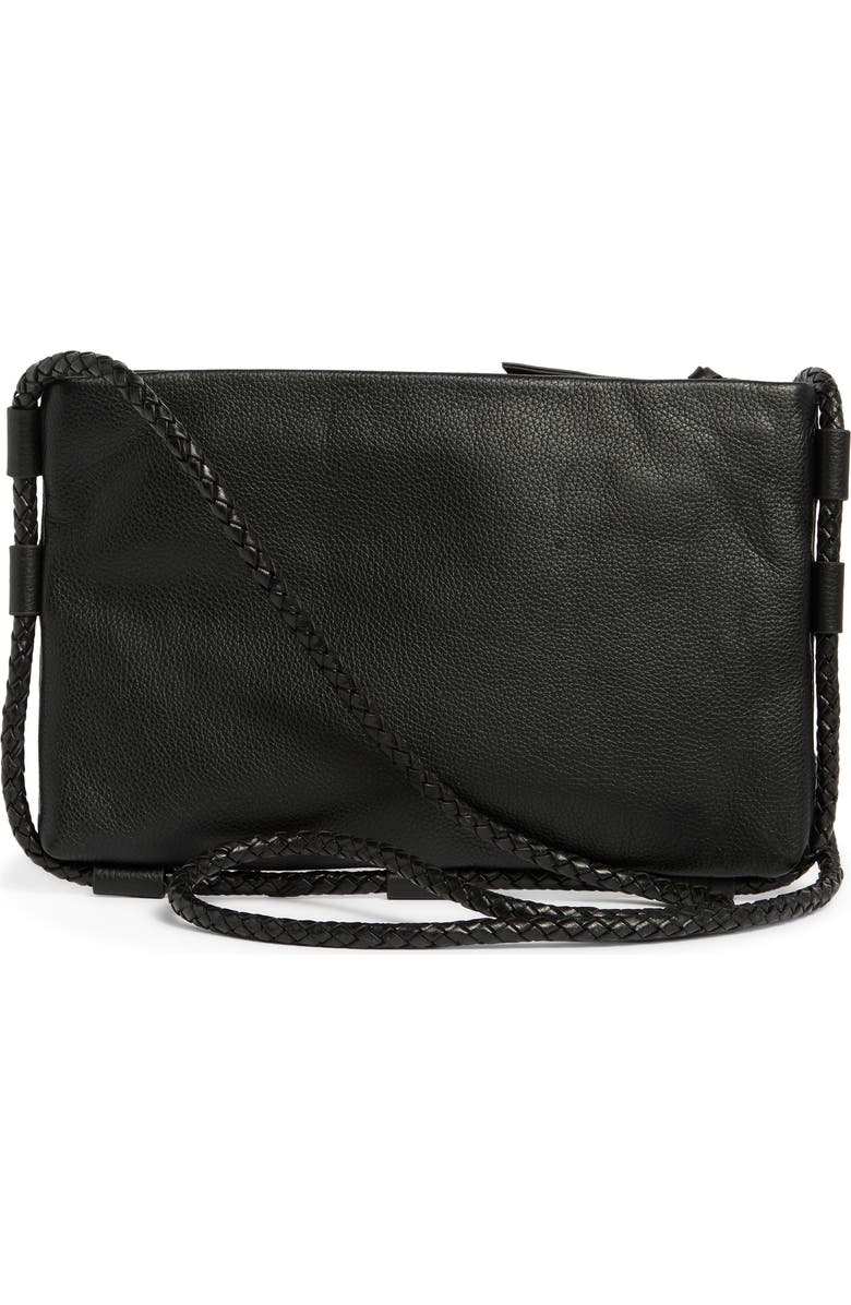Lucky Brand Zila Leather Crossbody Bag, Alternate, color, Black