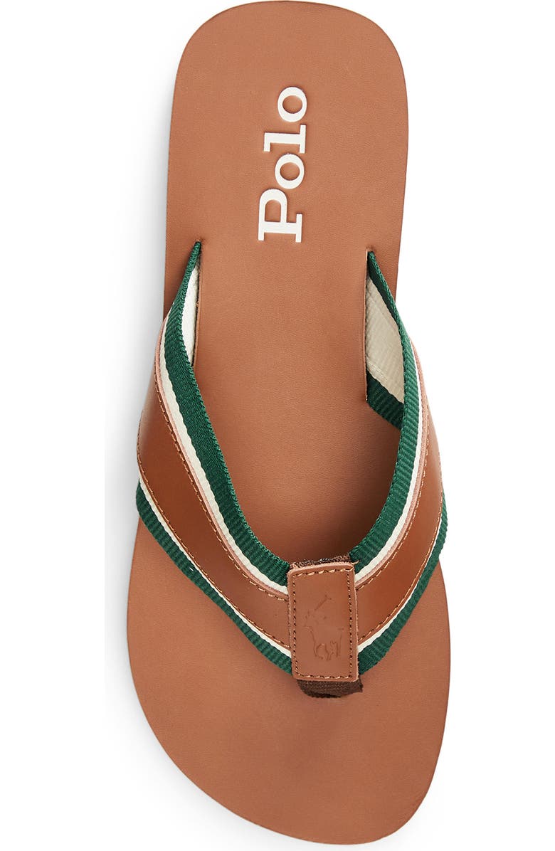 Ralph Lauren Bolt Flip Flop, Alternate, color, Polo Tan/ New Forest/ Ecru