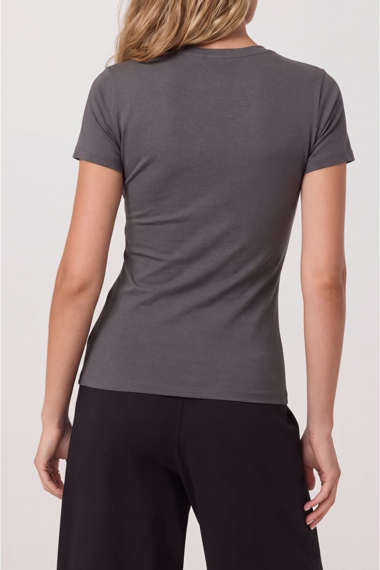 Body Fitted Short Sleeve Crewneck T-Shirt, Alternate, color, Charcoal