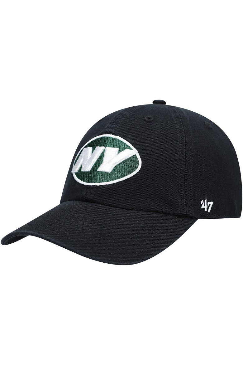Men's '47 Black New York Jets Clean Up Alternate Adjustable Hat, Main, color, Black