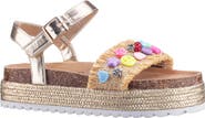 Nina Kids' Vento Beaded Raffia Flatform Sandal