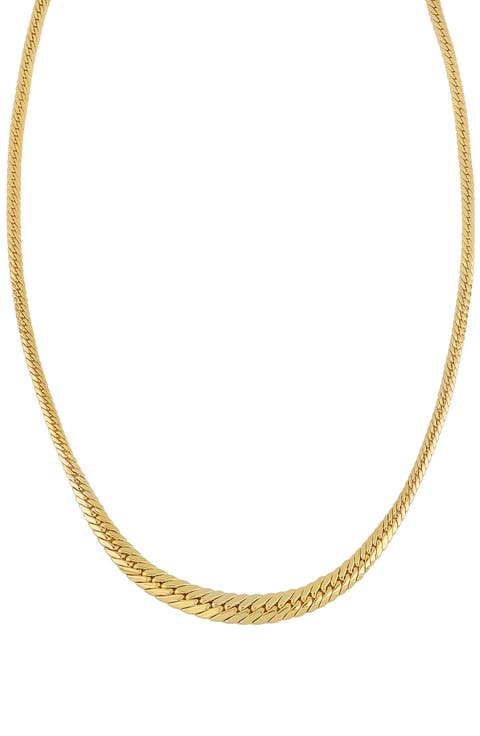 14K Gold Chunky Herringbone Chain Necklace