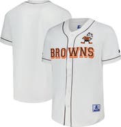 STARTER Men's Starter  White Cleveland Browns Relay Vintage Full-Button Baseball Jersey