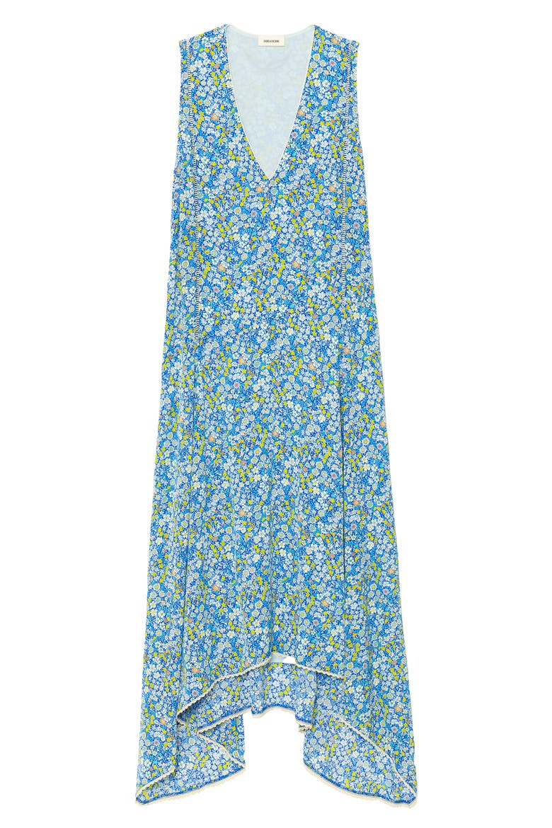 Rerol Floral Sharkbite Hem Dress, Alternate, color, PEAR