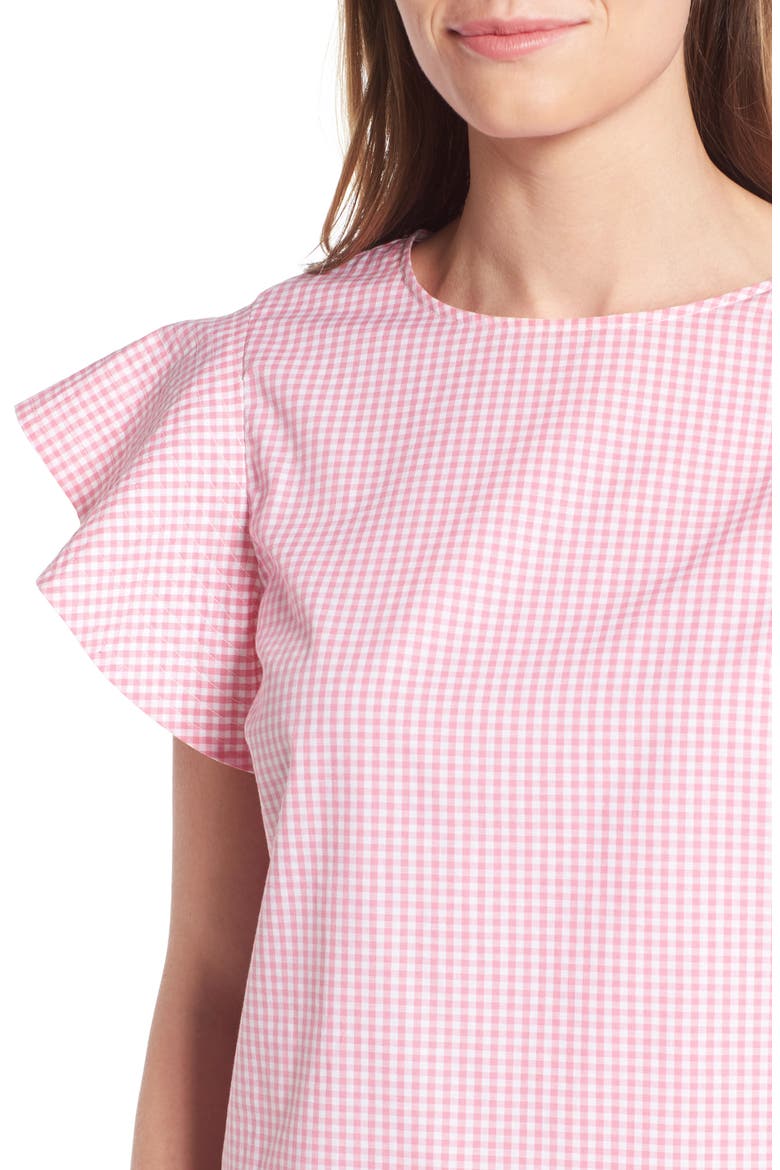 Cloister Gingham Cotton Top, Alternate, color, PINK GINGHAM