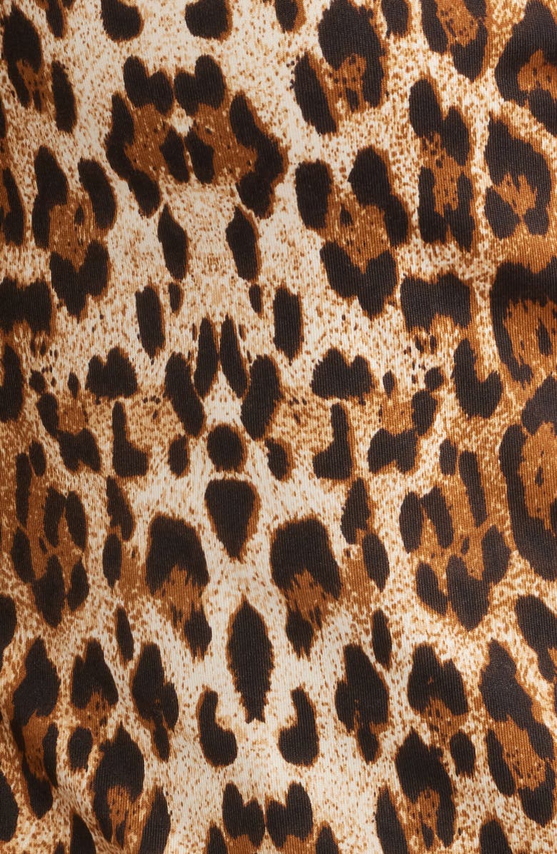 Princess Polly Pour It Up Leopard Lace Trim Button-Up Top, Alternate, color, Leopard