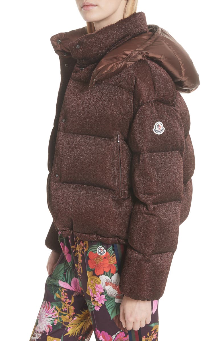 Moncler Caille Metallic Quilted Down Jacket, Alternate, color, 