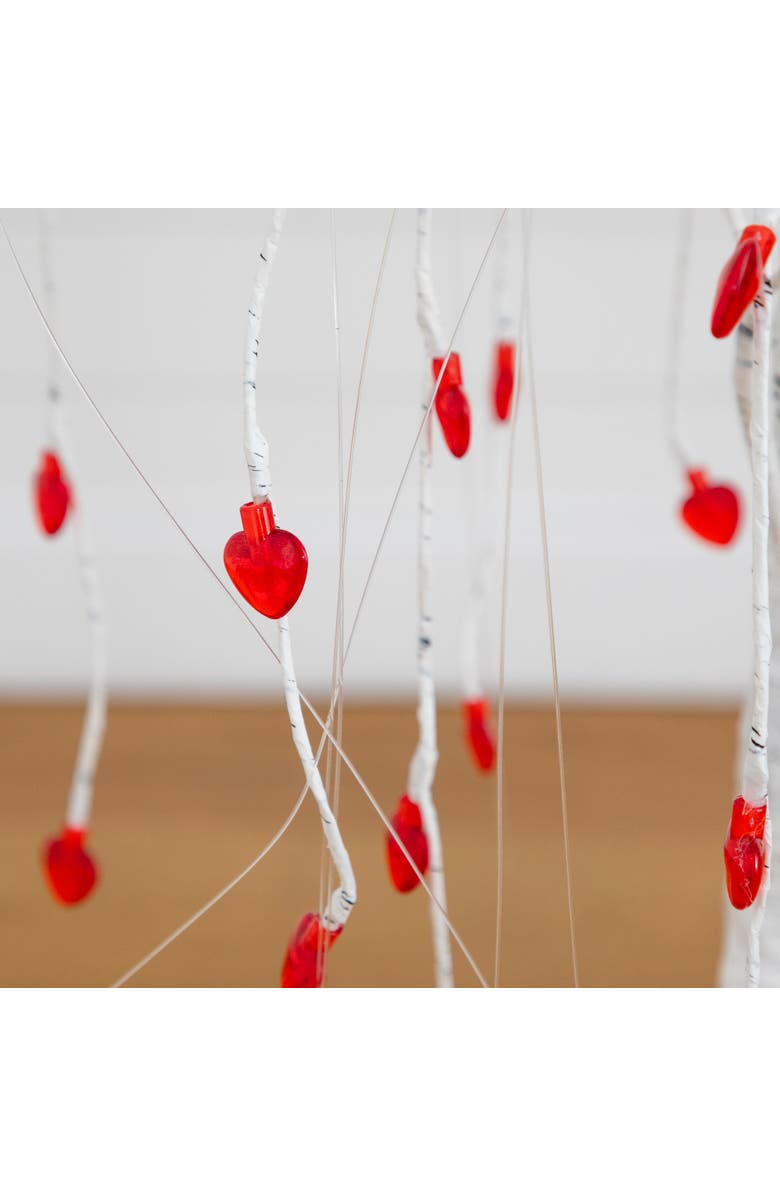 NEARLY NATURAL 4-ft Pre-Lit Artificial Valentine's Day Willow Tree with 48 Heart Shaped LED Lights, Alternate, color, White