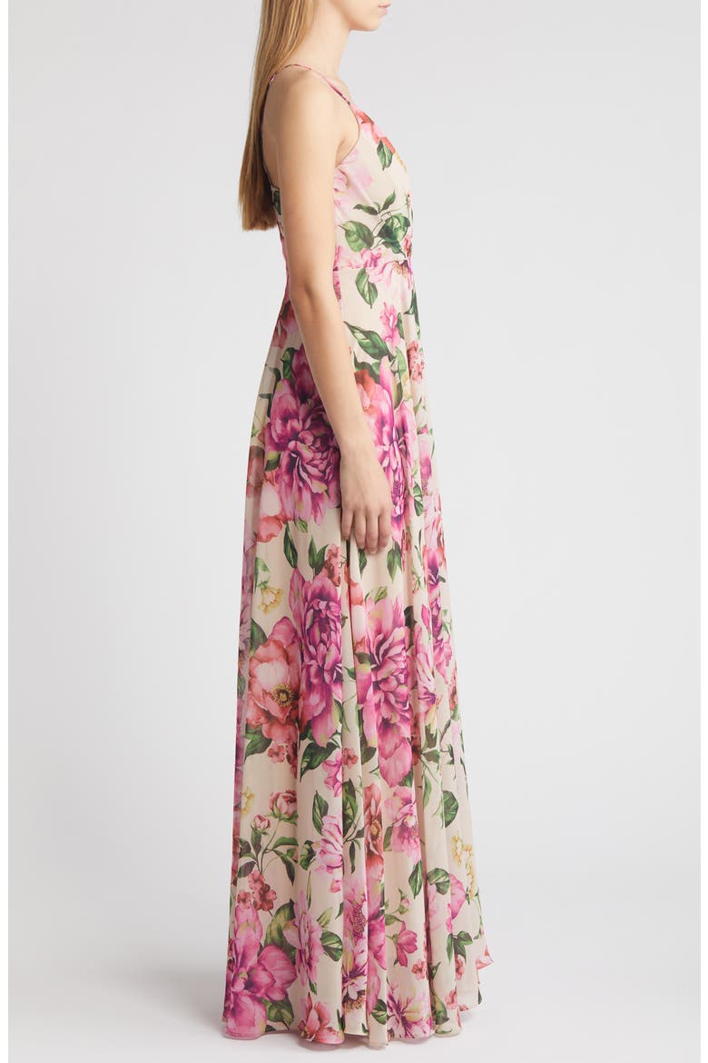 Season of Love Sleeveless Gown, Alternate, color, RUSTY ROSE FLORAL