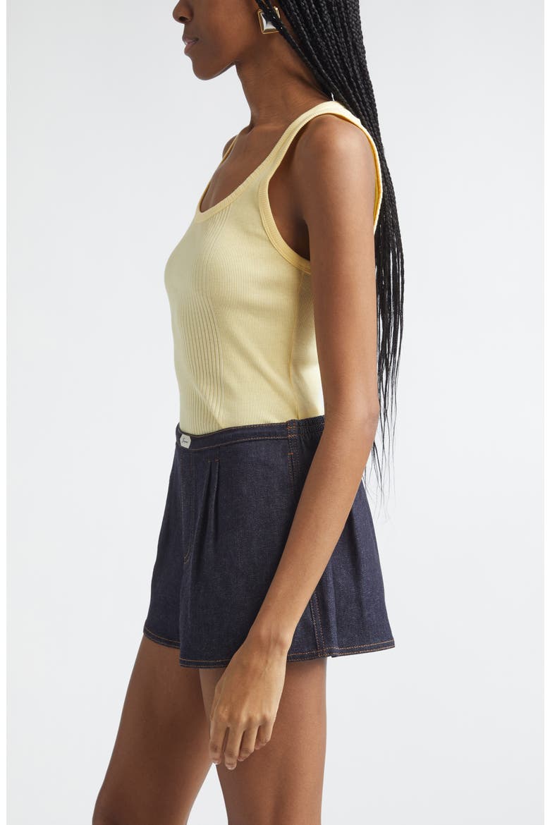 The Rond Carré Rib Cotton Tank, Alternate, color, LIGHT YELLOW