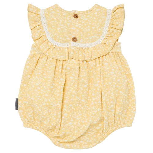 Modern Moments™ By Gerber Ruffle Bubble Romper In Light Yellow Vine Flower