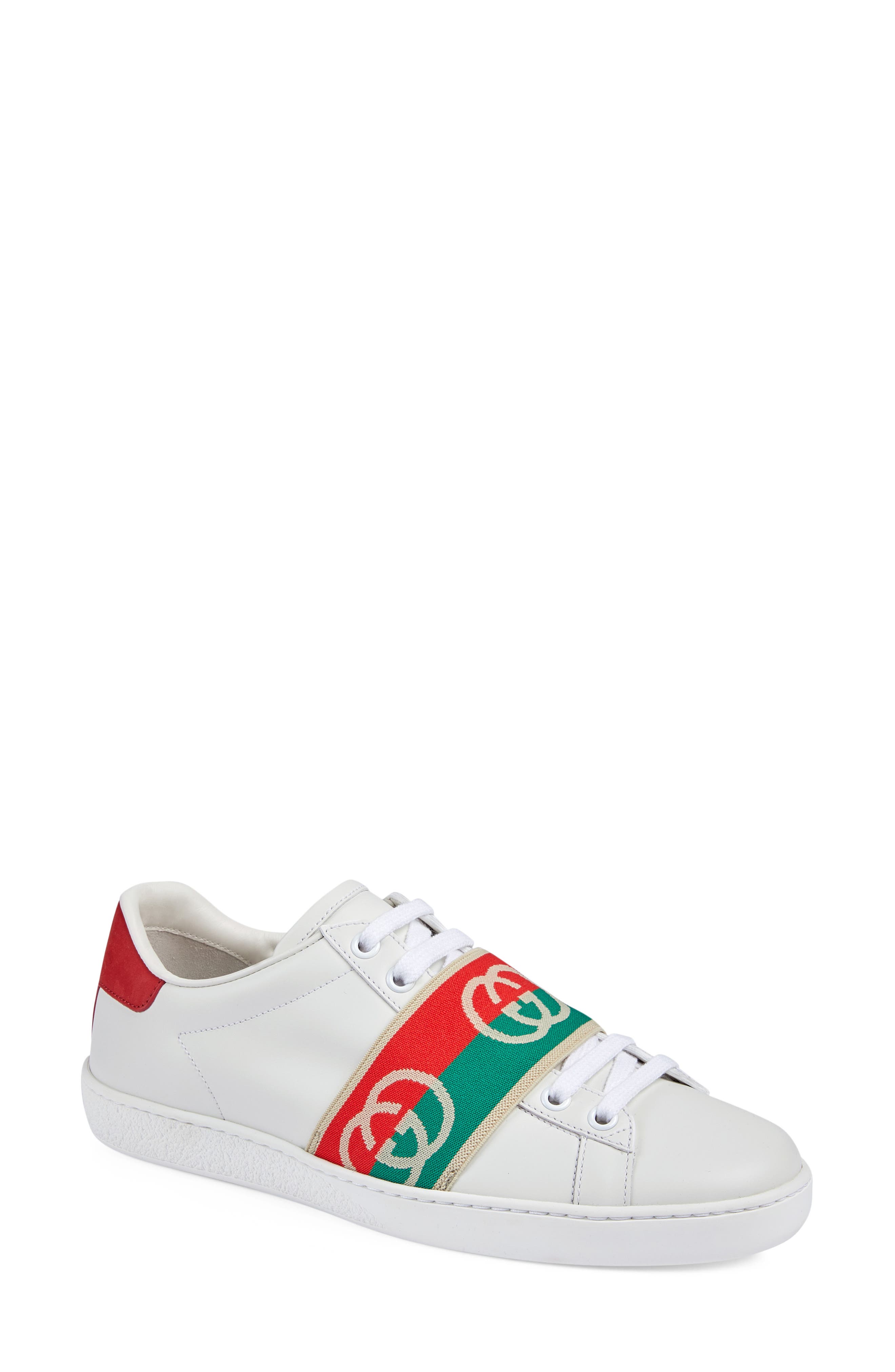 Gucci Ace Logo Band Sneaker, Main, color, 