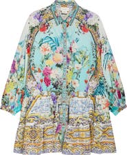 Camilla Tiered Long Sleeve Linen Shirtdress