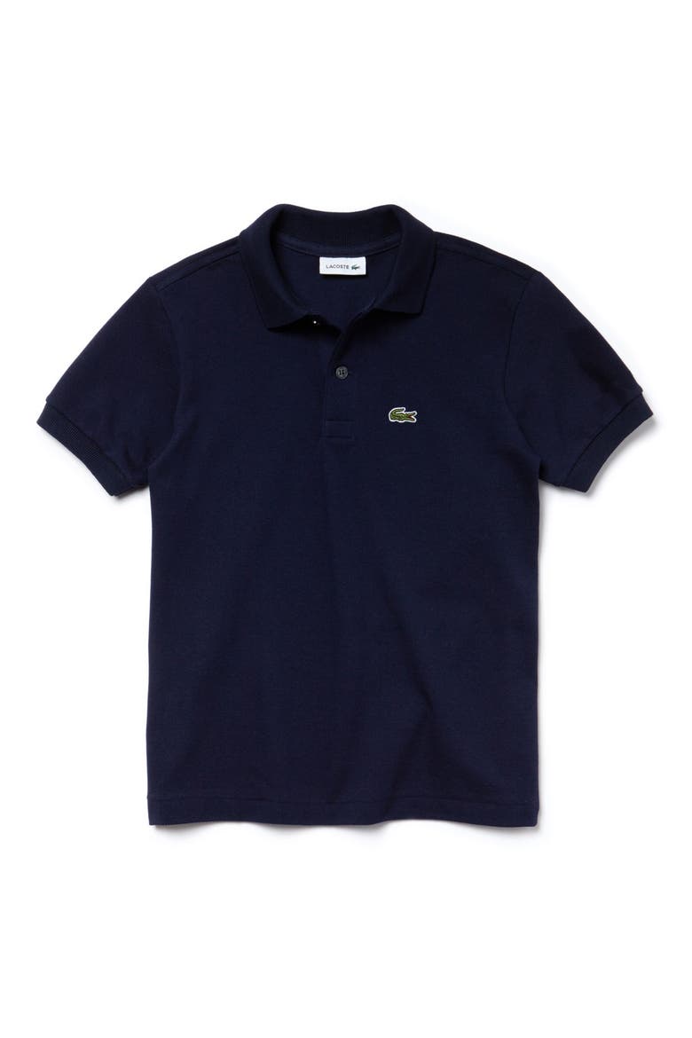 Piqué Cotton Polo, Main, color, NAVY BLUE