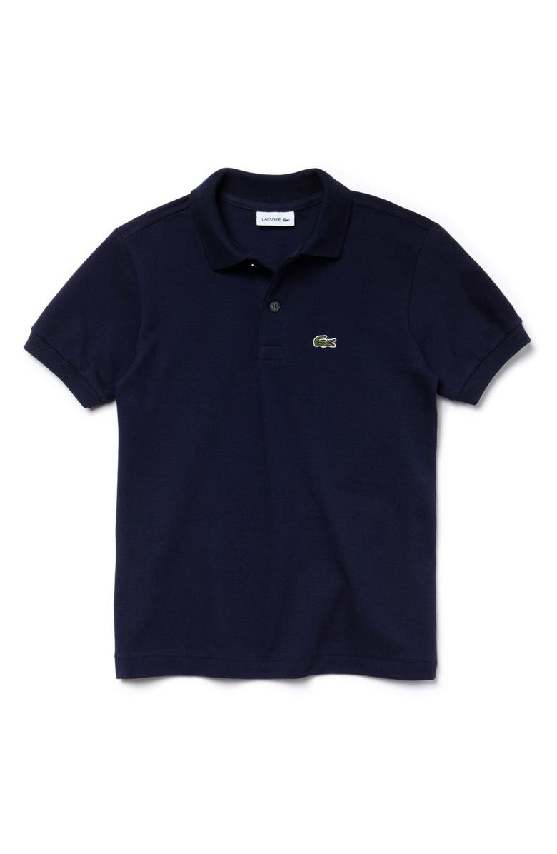 Lacoste Piqué Cotton Polo, Main, color, Navy Blue
