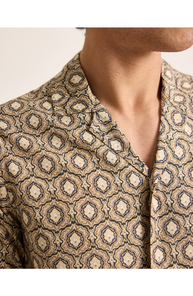 Orlebar Brown Maitan Relaxed Fit Passetto Print Shirt, Alternate, color, Bayleaf Green