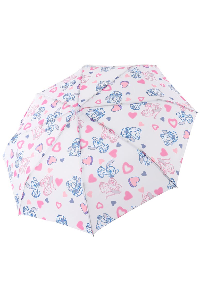 Lilo and Stitch Stitch and Angel Heart Print Compact Umbrella Officially Licensed, Alternate, color, MULTI