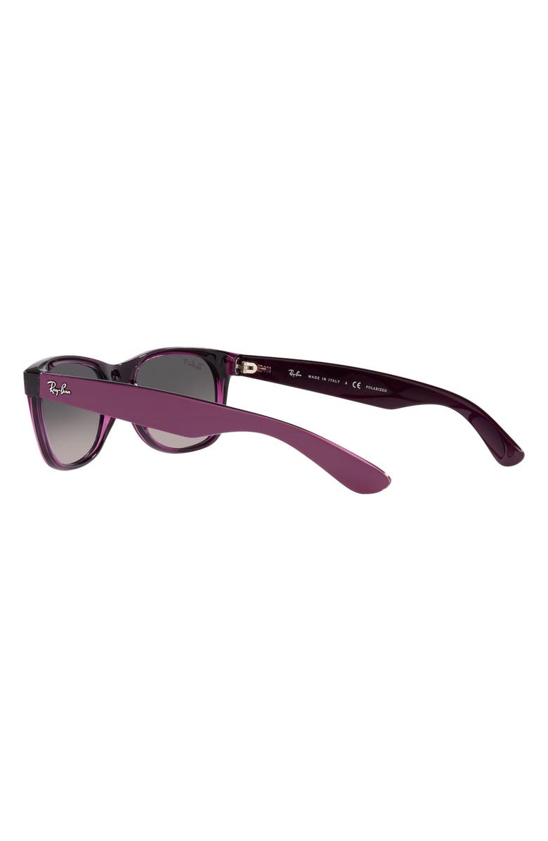 Ray-Ban New Wayfarer 58mm Polarized Square Sunglasses, Alternate, color, Violet