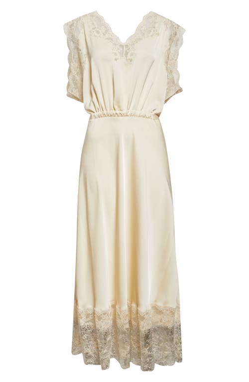Rabanne Lace Inlay Sleeveless V-neck Midi Dress In Neutral