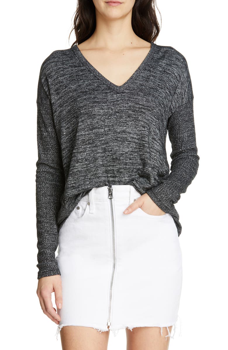 rag & bone Clara V-Neck Top, Main, color, 