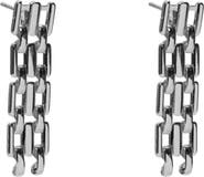 Argento Vivo Sterling Silver Panthera Link Linear Drop Earrings